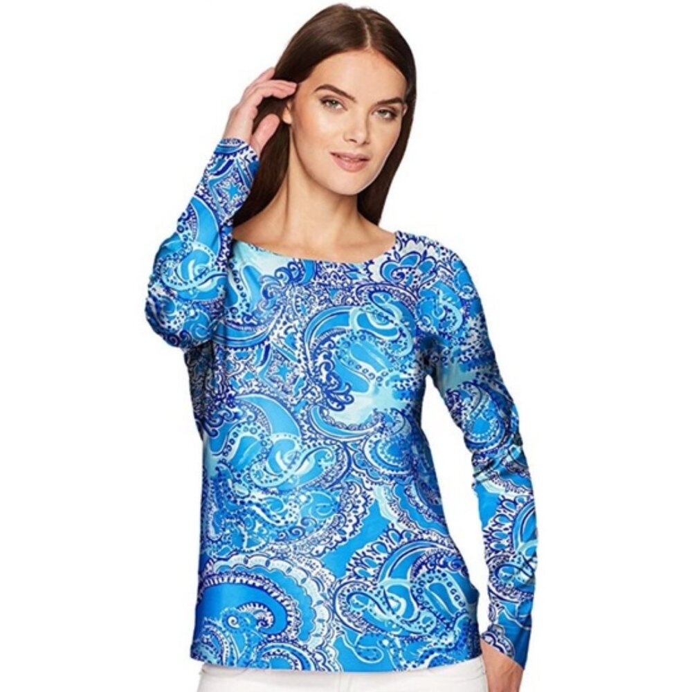 Lilly Pulitzer Tristan Top Coastal Blue Legga Sea